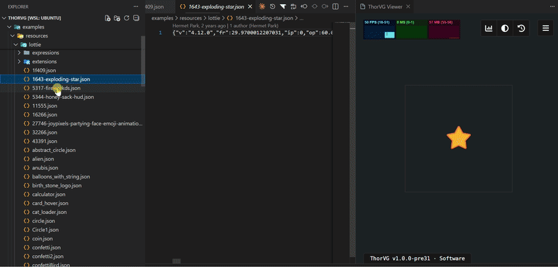 ThorVG View running inside the Visual Studio Code extension